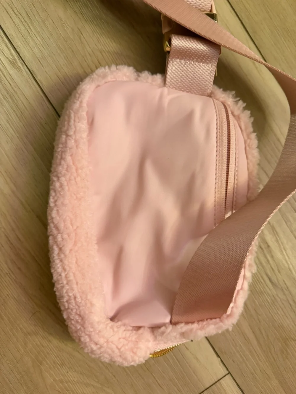 Lululemon Everywhere Belt Bag Sherpa Pink Fleece Crossbody O/S EUC